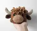Mungo Highland Cow Amigurumi Pattern step 1 - construction progress