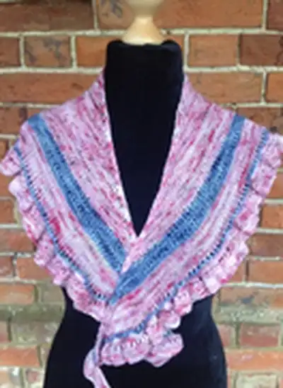 Ruffled By The Wind Shawl Pattern step 2 - assembly progress