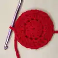 Crab Granny Square Crochet Pattern step 2 - assembly progress