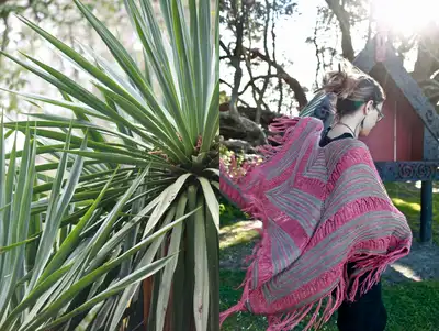 Pohutukawa Shawl Pattern step 4 - final assembly and finishing