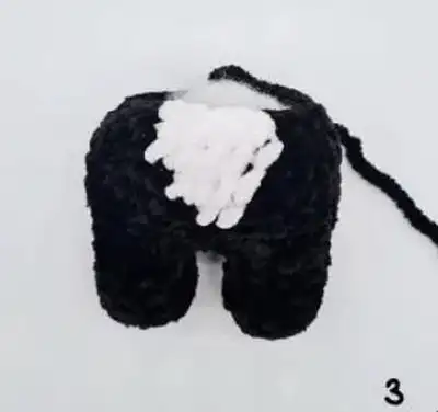 Jack Skellington Amigurumi Pattern step 2 - assembly progress