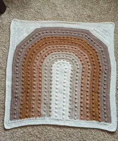 Rainbow Afghan Pattern step 1 - construction progress