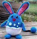 Azumarill Amigurumi Pattern step 1 - construction progress