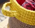 Dip Edge Crochet Basket Pattern step 4 - final assembly and finishing
