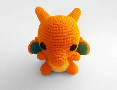 Charmander Trio Amigurumi Pattern step 4 - final assembly and finishing