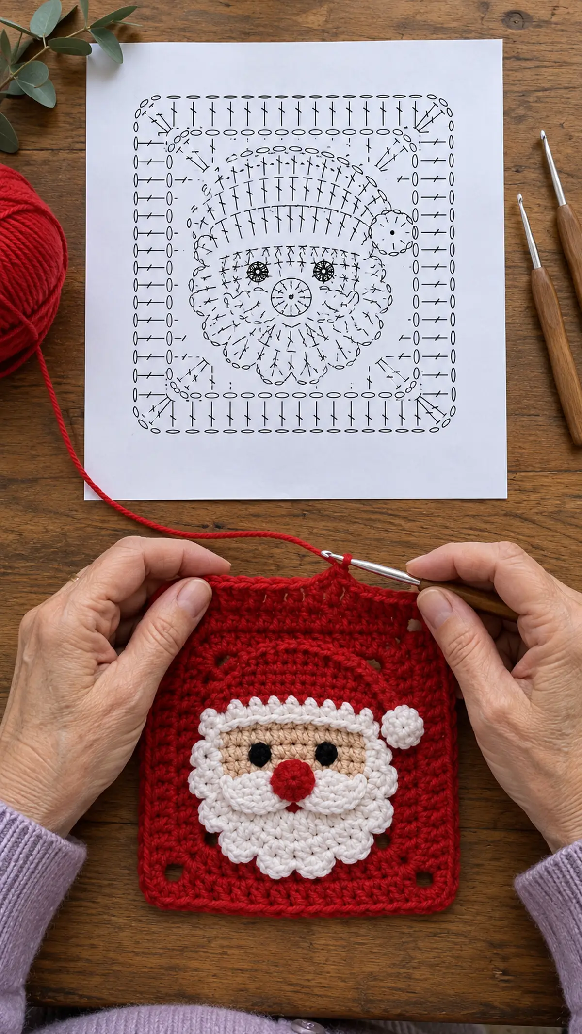 Santa Claus Granny Square Pattern - Intermediate