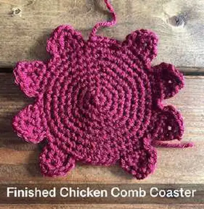 Hennifer Chicken Crochet Coaster Set Pattern step 1 - construction progress