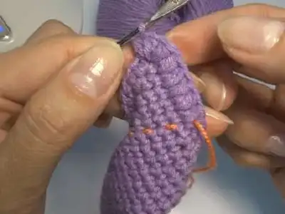 Snail Amigurumi Pattern step 4 - final assembly and finishing