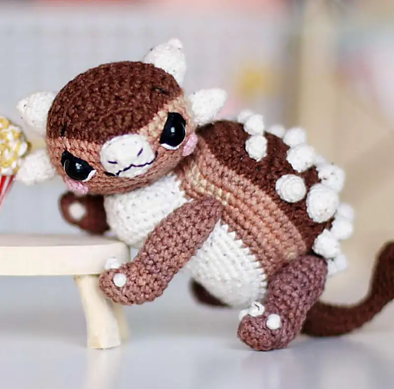 Free Intermediate crochet pattern: Ankylosaurus Bruno Amigurumi Pattern - Easy to follow tutorial