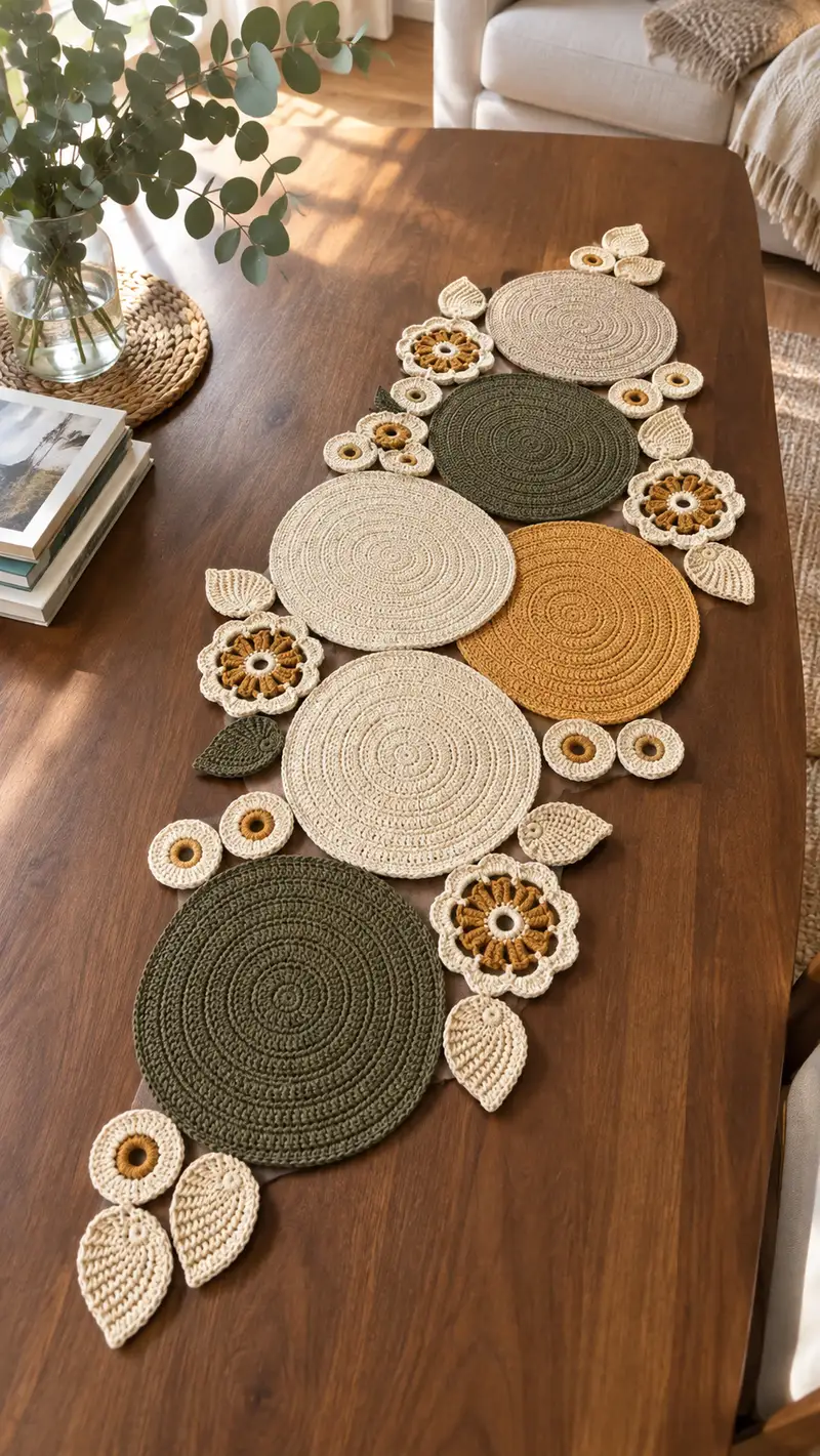 Roses Table Runner Crochet Pattern crochet pattern - detailed view of completed project