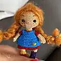 Mini Pippi Amigurumi Pattern step 2 - assembly progress