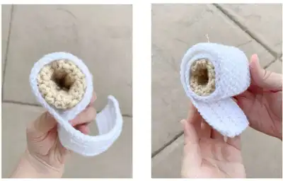 Angry Toilet Paper Crochet Pattern step 2 - assembly progress