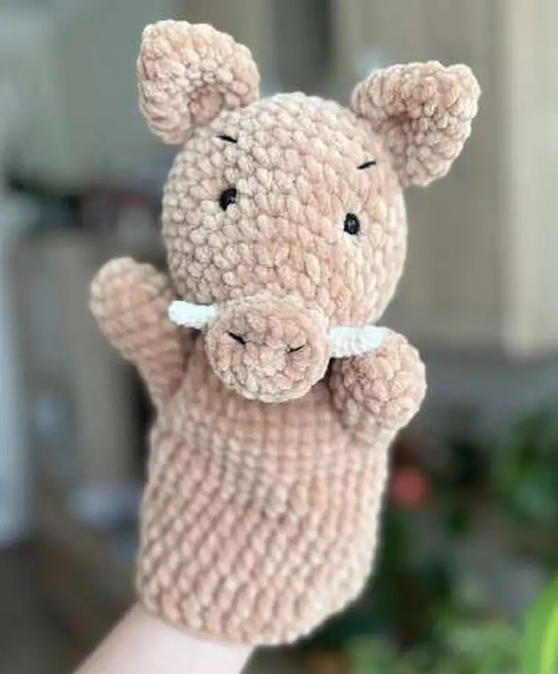 Free Intermediate crochet pattern: Boar Hand Puppet Amigurumi Pattern - Easy to follow tutorial