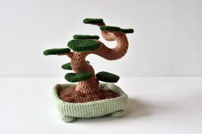 Bonsai Tree Amigurumi Pattern step 2 - assembly progress