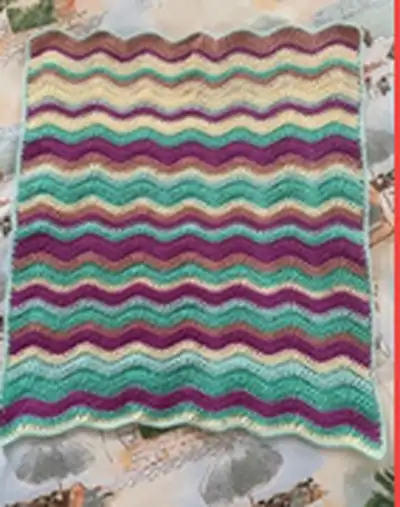 Mary Wave Baby Blanket Pattern step 1 - construction progress
