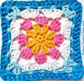 Daisy Granny Crochet Square Pattern step 4 - final assembly and finishing
