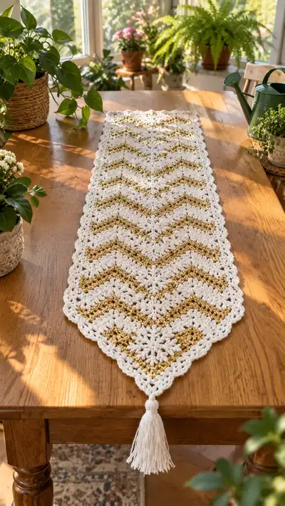 Chevron Star Table Runner Pattern step 1 - construction progress