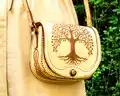 Tree of Life Leather Bag Pattern step 4 - final assembly and finishing