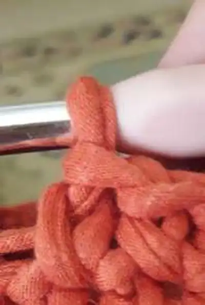Crochet Caddy Pattern step 2 - assembly progress