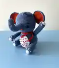 Elephant Amigurumi Pattern step 4 - final assembly and finishing