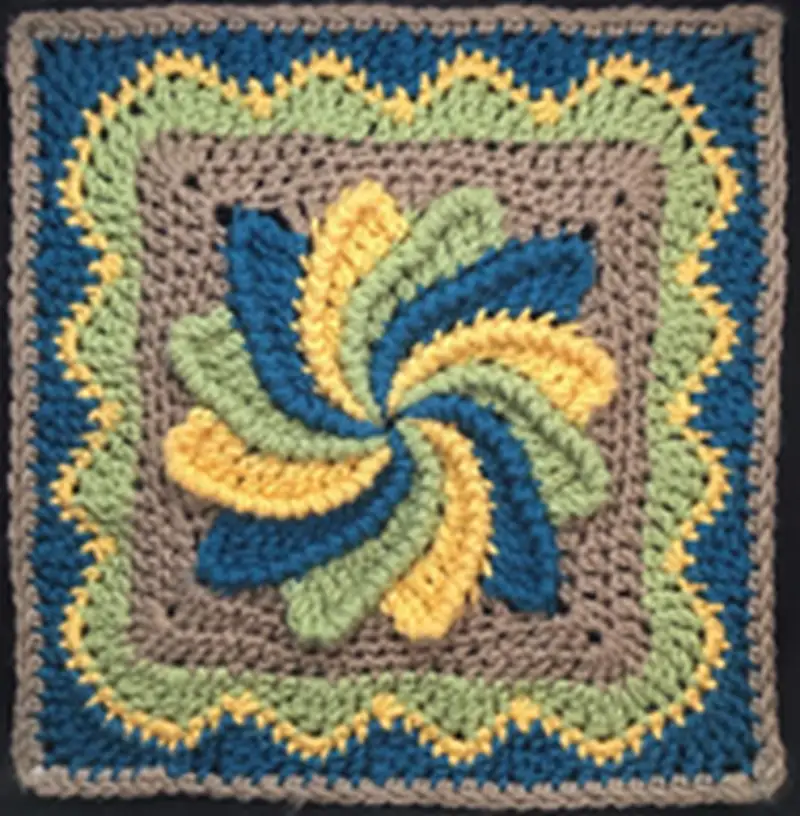 Free Intermediate crochet pattern: Pinwheel Square Pattern - Easy to follow tutorial