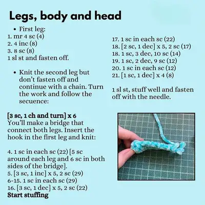 Luma Amigurumi Pattern step 2 - assembly progress