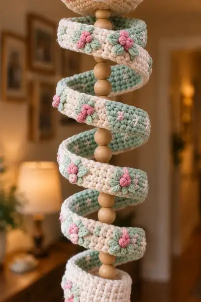 Cute Deer Christmas Spiral Garland Amigurumi Pattern step 2 - assembly progress