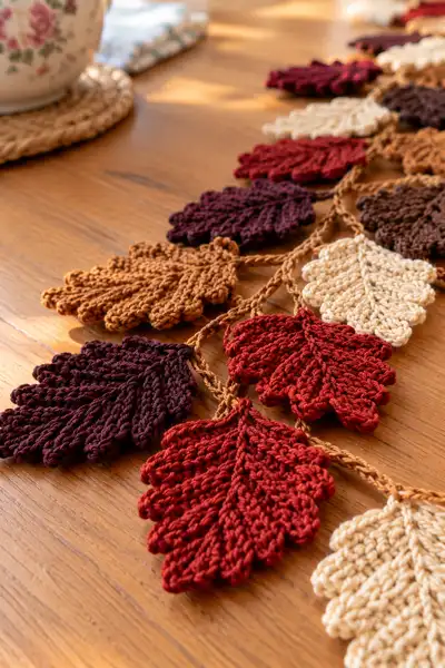 Autumn Leaves Table Runner Pattern step 2 - assembly progress