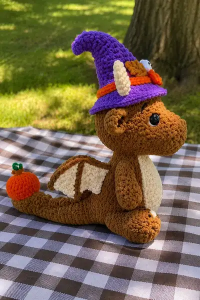 Halloween Lovely Dragon Amigurumi Pattern step 2 - assembly progress