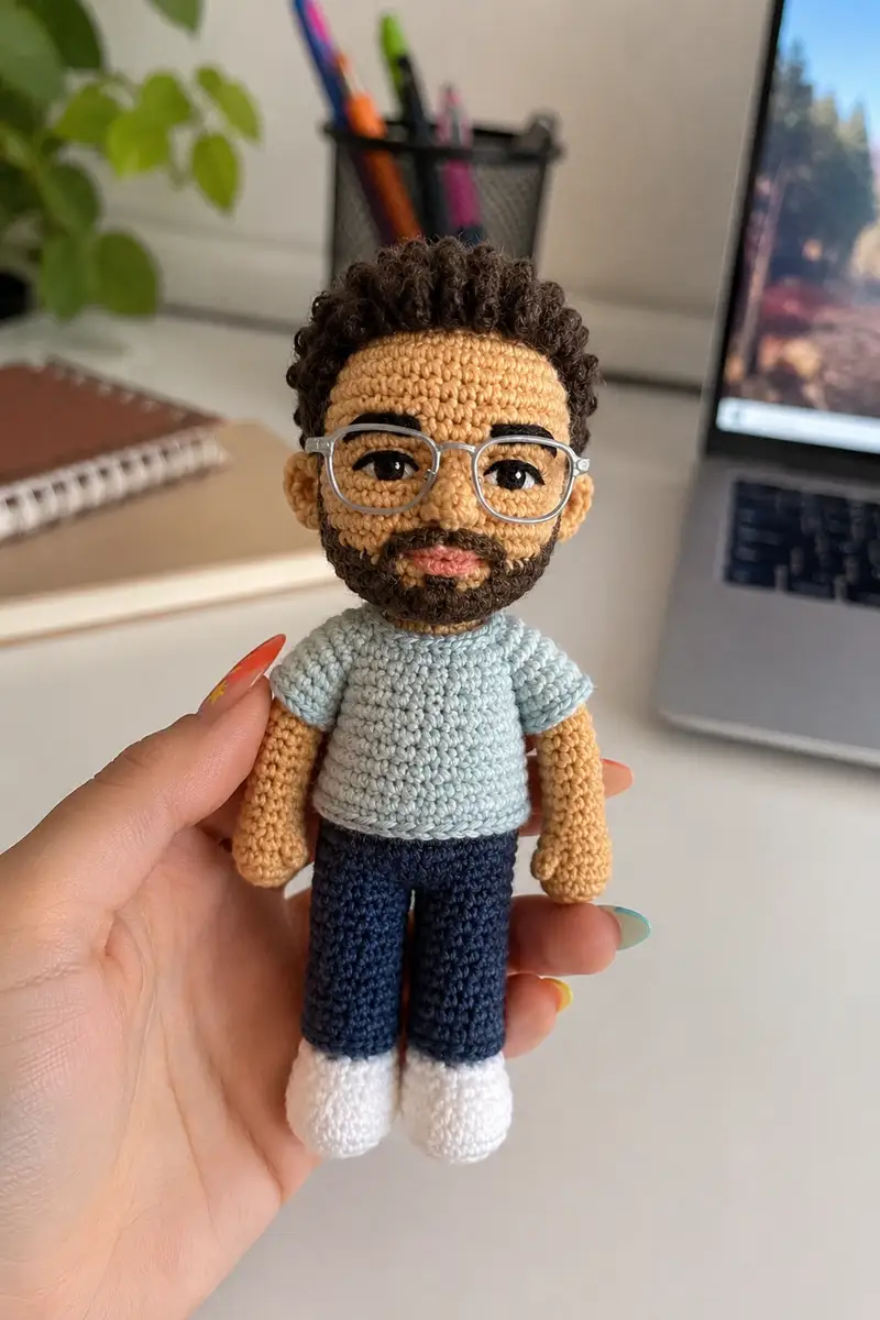 Scary Ziad The Third Amigurumi Pattern crochet pattern - detailed view of completed project