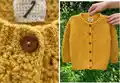 Adult's Crochet Crew Neck Cardigan Pattern step 2 - assembly progress