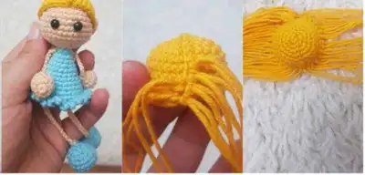 Flower Garden Lamp Amigurumi Pattern step 2 - assembly progress