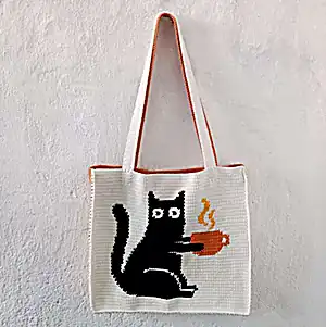 Cat with a Cup Crochet Pattern