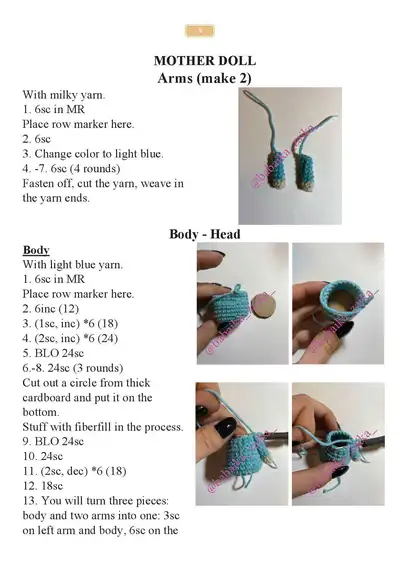 Crochet Nativity Book Amigurumi Pattern step 4 - final assembly and finishing