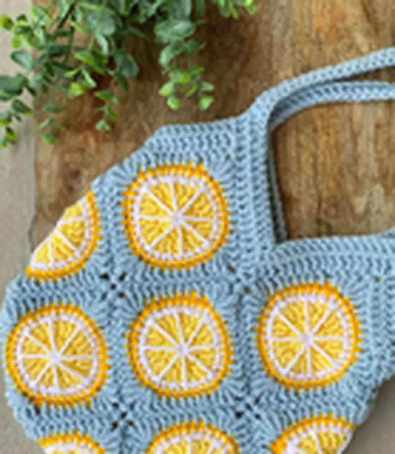 Free Intermediate crochet pattern: Citrus Tote Bag Pattern - Easy to follow tutorial