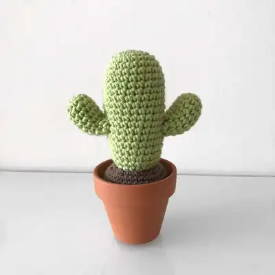 Desert Crochet Cactus Amigurumi Pattern step 1 - construction progress
