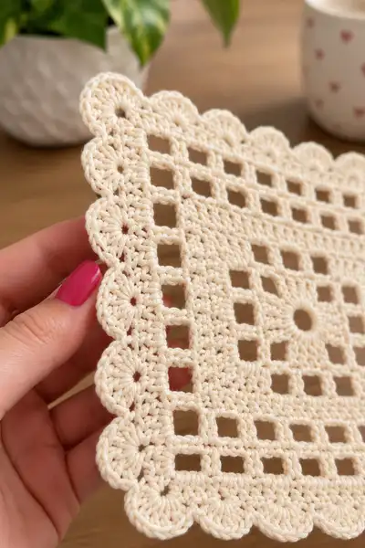 Heirloom Cream Bedspread Pattern step 3 - details and accessories