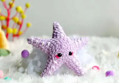 Nemo Starfish Amigurumi Pattern step 1 - construction progress