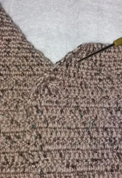 Bear Applique Baby Vest Crochet Pattern step 4 - final assembly and finishing