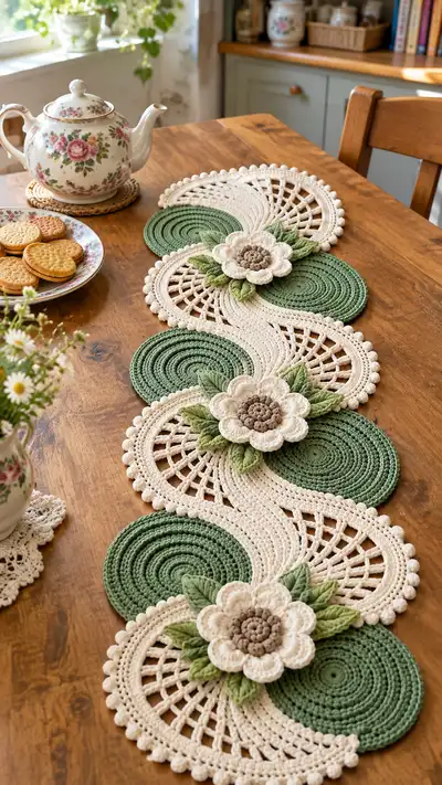 Vintage Floral Table Runner Pattern step 1 - construction progress