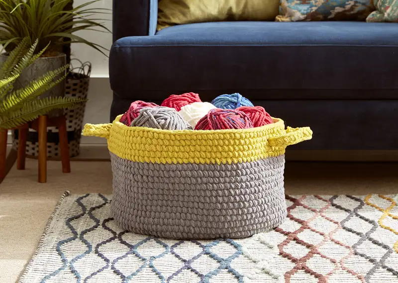 Free Beginner Friendly crochet pattern: Dip Edge Crochet Basket Pattern - Easy to follow tutorial