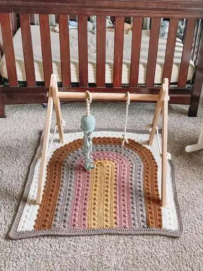 Rainbow Afghan Pattern step 4 - final assembly and finishing