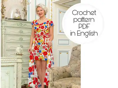 Modern Irish Lace Floral Dress Pattern step 1 - construction progress