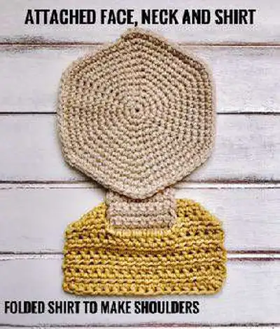 Crochet Girl Portrait Pattern step 4 - final assembly and finishing
