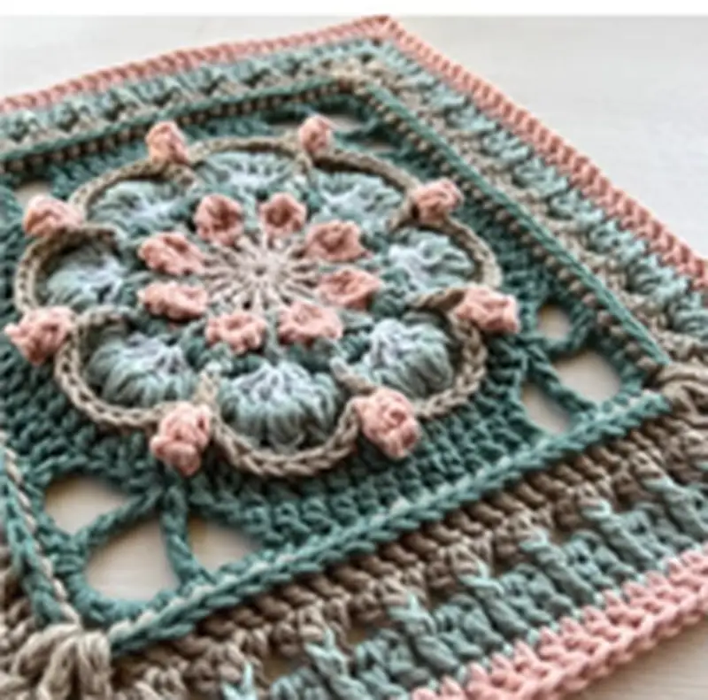 Free Intermediate crochet pattern: Efflorescent Square Pattern - Easy to follow tutorial