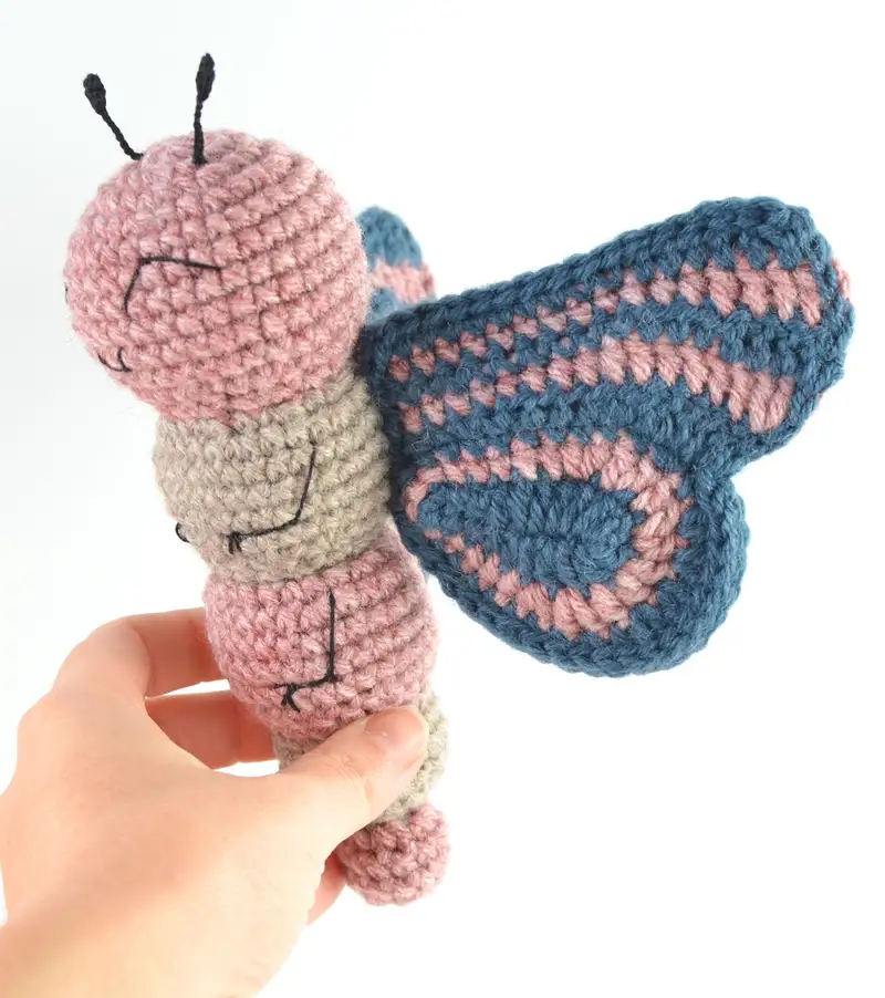 Free Beginner Friendly crochet pattern: Ava the Butterfly Amigurumi Pattern - Easy to follow tutorial