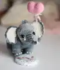 Elephant Elf Amigurumi Pattern step 1 - construction progress