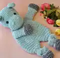 Hippo Lovey Amigurumi Pattern step 2 - assembly progress