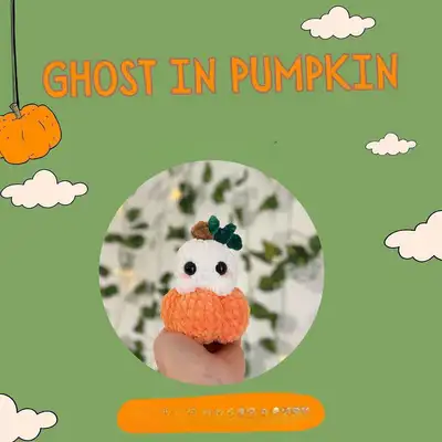 Ghost in Pumpkin Amigurumi Pattern step 1 - construction progress