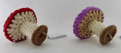 Lighted Mushroom Collection #2 Pattern step 4 - final assembly and finishing